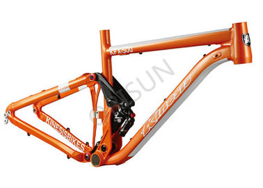 Cina Aluminium Orange Trail Bike Frame Struktur Ringan Suspensi Penuh pemasok