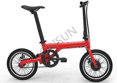 Cina 200 - 250w Dilipat Electric Bike, 16 Inch Brushless Electric Bike Struktur Compact pemasok